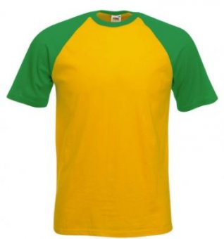 TRICOU CLASSIC FRUIT OF THE LOOM BASEBALL BARBAT GALBEN